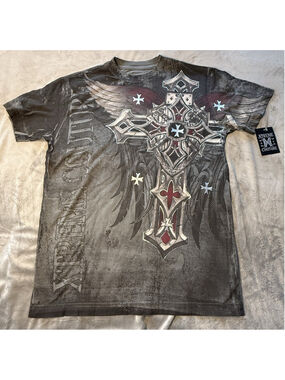 Xtreme Couture By Affliction Men's T-Shirt Battledome Biker Cross